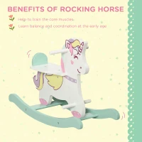 Qaba Wooden Rocking Horse Toddler Rocker Ride On Unicorn for 1-3 Years Old Baby Toy Girl and Boy Gift(m-5)