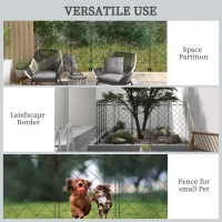 Outsunny 7 Pack Garden Fencing for Yard, Decorative Fence Panels as Animal Barrier and Flower Edging, Black(m-6)