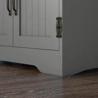 HOMCOM 4-Door Storage Cabinet Multi-Storey Large Space Pantry with Adjustable Shelves Grey(m-10)