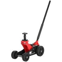 HOMCOM 1.5 Ton Big Wheel Hydraulic Car Jack Heavy Duty Steel Off-Road Jack with Extra Saddle for Trucks, SUVs, ATVs, Red(m-1)