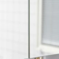 kleankin Wall Mounted Bathroom Medicine Cabinet with Mirror and Adjustable Shelves, White(m-9)