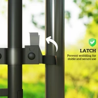 Outsunny Garden Gate Chain Link Fence Gate, Galvanized Steel Garden Door for Yard Entrance Way, 47.2 x 70.9 in., Black(m-7)