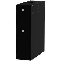 HOMCOM Space Saving Toilet Paper Cabinet, Narrow Bathroom Cabinet with Drawers and Hidden Storage, Black(m-2)