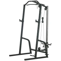 Soozier Power Cage Power Rack with 15-Level Squat Rack, Cable Pulley System, Pull up Stand and Push up Stand(m-2)