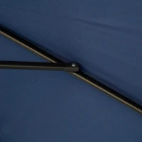 Outsunny 9ft Patio Umbrella Outdoor Table Umbrella w/ Tilt, Crank, Ruffled, 8 Ribs for Garden, Deck, Pool, Dark Blue(m-9)
