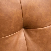 HOMCOM 51" Wide Loveseat with Armrest, 2-Seater Tufted PU Leather Double Sofa, Brown(m-7)
