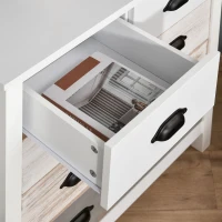 HOMCOM 5 Drawer Dresser for Bedroom, Chest of Drawers with Table Top, Clothes Closet for Living Room, Multi-Color(m-9)