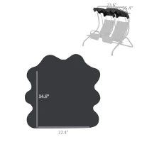 Outsunny 84A-052 Series 2-Seater Swing Canopy Replacement Top Cover, Black(m-3)