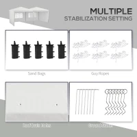 Outsunny 10' x 19' Pop Up Canopy Tent, Tents for Parties, with Carry Bag and Sand Bags, Height Adjustable(m-6)