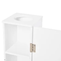 HOMCOM Small Toilet Paper Cabinet, Bathroom Corner Cabinet with Doors and Shelves for Paper Shampoo, White(m-7)