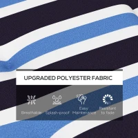 Outsunny 2-Piece Seat Cushion Replacement, Outdoor Patio Chair Cushions Set with Ties, Button Tufted, Blue White Strip(m-4)