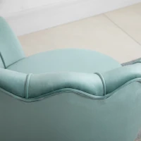 HOMCOM Elegant Velvet Fabric Accent Chair/Leisure Club Chair with Gold Metal Legs for Living Room, Set of 2, Green(m-9)