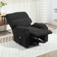 HOMCOM Lift Chair for Seniors, Microfibre Upholstered Power Recliner Chair with Remote, Quick Assembly, Black(m-8)