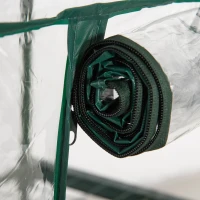 Outsunny 3 Tier Mini Greenhouse, Portable Outdoor Flower Stand with Shelf Clips, Indoor Greenhouse with Plastic Cover and Steel Frame, Transparent, 27" x 19" x 49"(m-7)