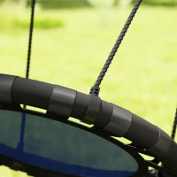 Qaba 24 inch Saucer Tree Swing Set for Kids with Adjustable Hanging Ropes for Outdoor, Backyard, Blue(m-10)