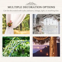 Outsunny Vintage Style Garden Arch, 7.5FT Patio Outdoor Arbor Metal Trellis Support For Vines, Climbing Plants Decoration, Black(m-5)