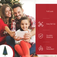 HOMCOM 7ft Fiber Optic Artificial Fir Christmas Tree, LED Pre-Lit Holiday Decoration with 280 Lights and Branch Tips(m-4)