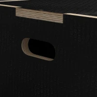 Soozier 24/20/16 In Wooden Plyometric Jump Box with Handle Openings for Home Gym Workout Training(m-7)