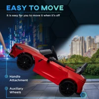 Qaba BMW M4 Licensed 12V Ride on Car, Kids Car w/ Remote Control, Suspension, Handle Attachment, LED Lights, Music, Red(m-5)