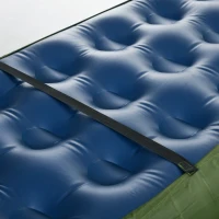 Outsunny Camping Cot, Outdoor Folding Bed Set with Mattress, Sleeping Bag, Pillow, and Carry Bag, Green(m-8)