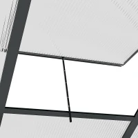 Outsunny Polycarbonate Greenhouse, Heavy Duty Outdoor Aluminum Walk-in Green House Kit Vent Door, 6.2'x6.2'x6.6' Gray(m-8)