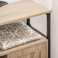 HOMCOM Farmhouse Buffet Cabinet, Kitchen Sideboard, Coffee Bar Table with Adjustable Shelves for Dining Room, Natural(m-9)