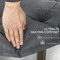 Outsunny Proch Swing Cushion, 59" x 40" x 4" Outdoor Bench Cushion with Backrest, 4" Thick Filling and String Ties, 3 Seater, Dark Grey(m-5)