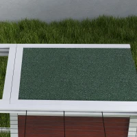 PawHut 64" Wooden Outdoor Rabbit Hutch Playpen Tortoise House Habitat with Run and Enclosed Cover(m-7)