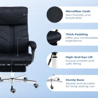 Vinsetto High-Back Office Chair Computer Desk Chair with Footrest Reclining Function and Adjustable Height Black(m-7)