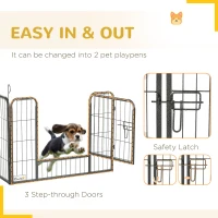 PawHut 24 Panel 24" Height Heavy Duty Dog Playpen for Small Medium Dogs, Grey(m-7)