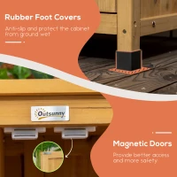 Outsunny Outdoor Storage Cabinet & Potting Table, Wooden Gardening Bench with Patio Cabinet and Magnetic Doors(m-6)
