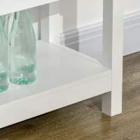 HOMCOM Sideboard Buffet Cabinet, Coffee Bar Cabinet with Storage Drawers and Glass Door for Kitchen, Living Room, Entryway, White(m-9)