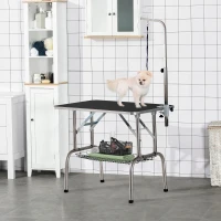 PawHut 36-inch Dog Grooming Table Stainless Steel QUALITY GUARANTEED with Adjustable Arm and Basket(m-1)