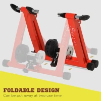 Soozier Bike Trainer Magnetic Bicycle Stand Indoor Exerciser w/ Quick Release Skewer, 5 Levels Resistance, Red(m-7)