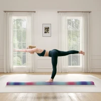 Soozier 7.7ft Folding Balance Beam, Gymnastics Equipment with Anti-Slip Bottom for Kids Home Training, Multicolour(m-8)