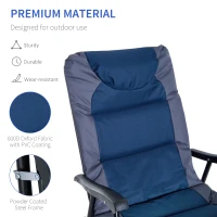 Outsunny 2 Piece Outdoor Patio Furniture Set with 2 Folding Padded Rocking Chairs, Bistro Style for Porch, Camping, Balcony, Navy Blue(m-6)