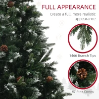 HOMCOM 7 Foot Prelit Artificial Christmas Tree with Dual Colour LED Light, Hinged Xmas Tree for Home Office Holiday(m-7)