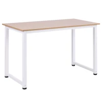 HOMCOM 47.25" Computer Desk PC Writing Table Home Office Study Workstation, Oak Beige White(m-11)