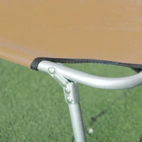 Outsunny Outdoor Pool Chaise Lounge Chair, Folding Tanning Chair with Sun Shade, Tan(m-9)