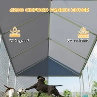 PawHut Galvanized Steel Outdoor Dog Kennel with Roof, Safety Lock, for Backyard, 13.1' x 7.5' x 7.8'(m-7)