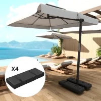 Outsunny 4PCS Patio Umbrella Base Weight Bag, Umbrella Stand Weights with Handles, 33 lbs with Sand Filling, Patio Umbrella Weights for Offset/Cantilever Umbrella Stand Base, Black(m-9)