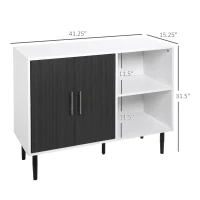 HOMCOM Sideboard Buffet Cabinet, Kitchen Cabinet, Coffee Bar Cabinet with Adjustable Shelf, Free Standing 2-Door Kitchen Cupboard for Living Room, Hallway, Gray(m-3)