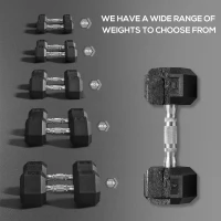 Soozier 2 x 50lbs Hex Dumbbell Set of 2, Rubber Weights Exercise Fitness Dumbbell with Non-Slip Handles, Anti-roll, for Women or Men Home Gym Workout(m-4)