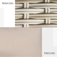 Outsunny 3 Piece Patio Furniture Set, PE Rattan Small Wicker Balcony Furniture, Table & Chairs with Cushions Composite Table, Conversation Set for Apartment, Gray(m-5)