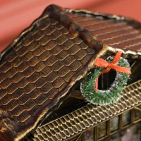 HOMCOM Musical Snow Globe with Lights, Christmas Snow Globe Lantern with Swirling Glitter for Holiday Party Gift, Bronze(m-9)