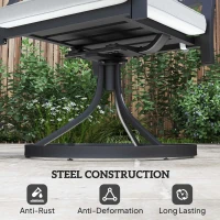 Outsunny Outdoor Patio Chairs Set of 2, Metal Swivel Rocker Chairs with Cushion and Armrests for Backyard, Garden, Patio(m-7)