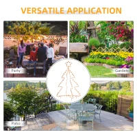 Outsunny 30" Outdoor LED Christmas Tree Rope Lights, LED Outdoor Christmas Decoration with Ground Stakes, Warm White(m-8)