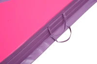 Soozier 4'x10'x2" Folding Gymnastics Tumbling Mat, Exercise Mat  with Carrying Handles for Yoga, MMA, Martial Arts, Stretching, Core Workouts, Pink and Purple(m-9)