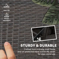 Outsunny Outdoor Chaise Lounge, 5-Level Adjustable Backrest Rattan Pool Lounge Chair with Wheels, Cushion & Headrest, Cream(m-4)