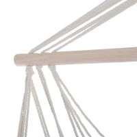 Outsunny Patio Hammock Chair, Portable Hanging Cotton Rope Hammock Swing Chair Sleeping Bed Seat with Footrest for Outdoor Garden Yard Camping Grey(m-10)